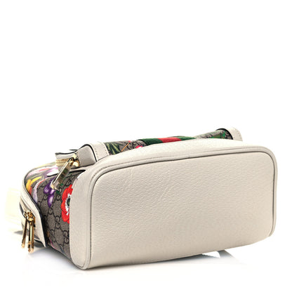 Gucci GG Supreme Monogram Flora Web Small Ophidia Day Backpack White 4 of 11