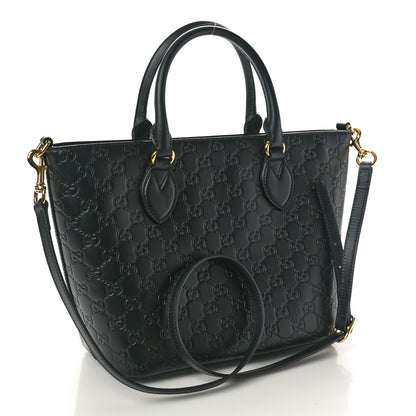 Gucci Guccissima Small Zippered Bucket Tote Black 3 of 10