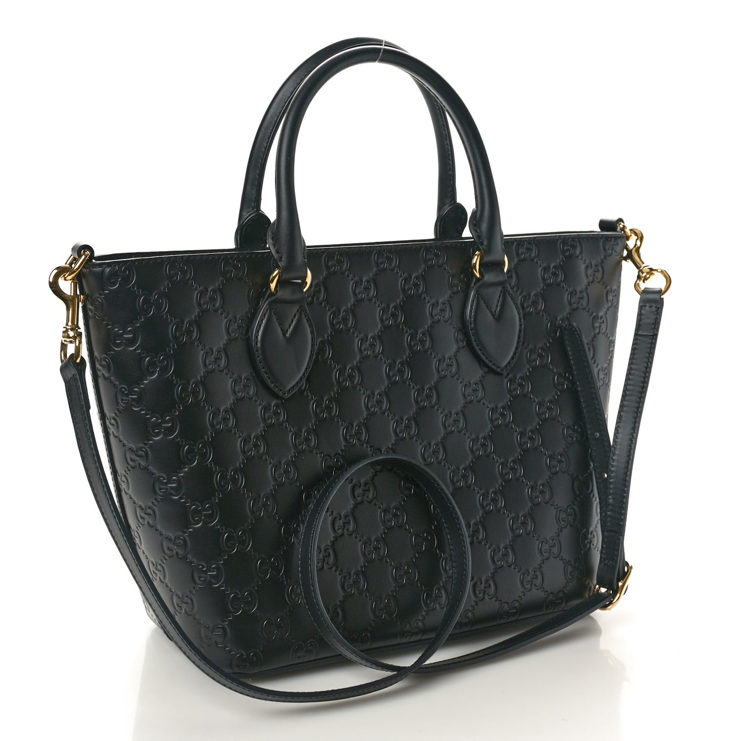 Guccissima Small Zippered Bucket Tote Black
