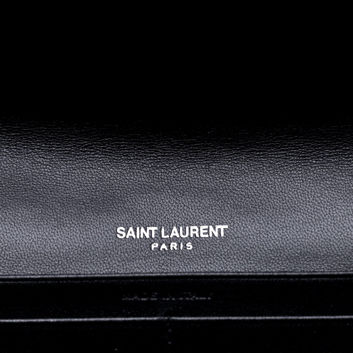 Saint Laurent Lambskin Y Quilted Monogram Large Loulou Flap Wallet Black 4 of 6