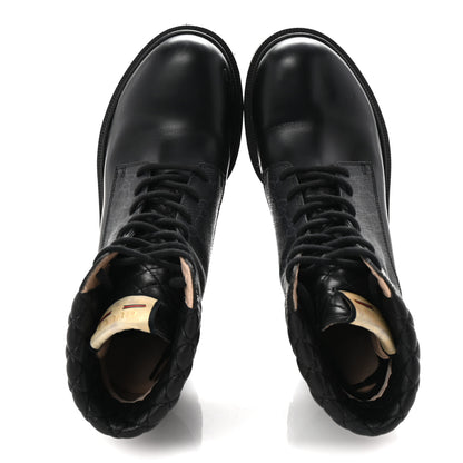 Gucci Apollo Calfskin GG Supreme Nappa Samoa Quilted Lace Up Ankle Boots 40 Black 2 of 9