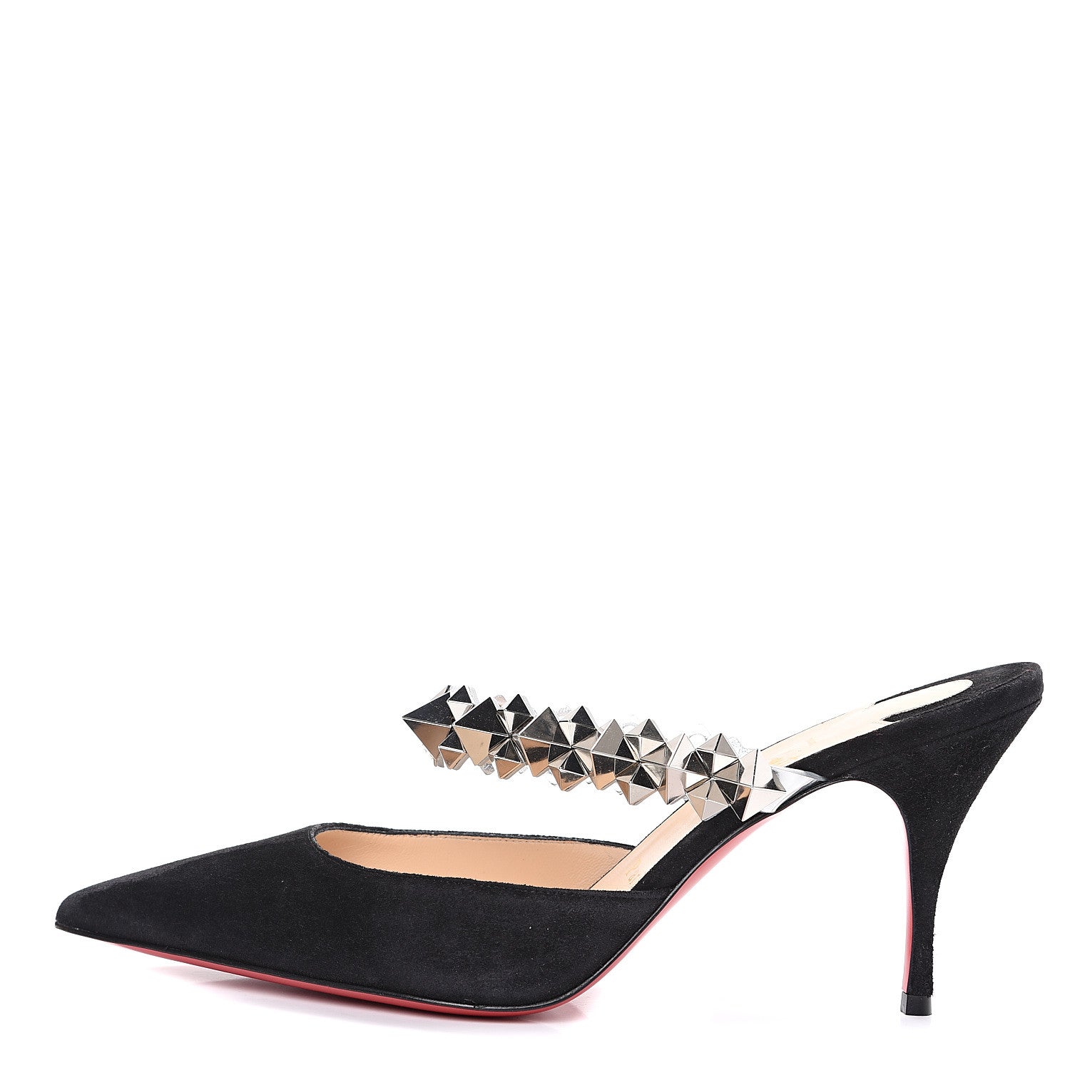 Christian Louboutin Veau Velours Specchio Planet Choc 80 Mule 37.5 Black 1 of 8