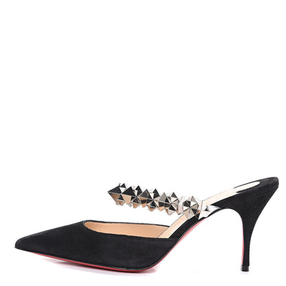 Christian Louboutin Veau Velours Specchio Planet Choc 80 Mule 37.5 Black 1 of 8