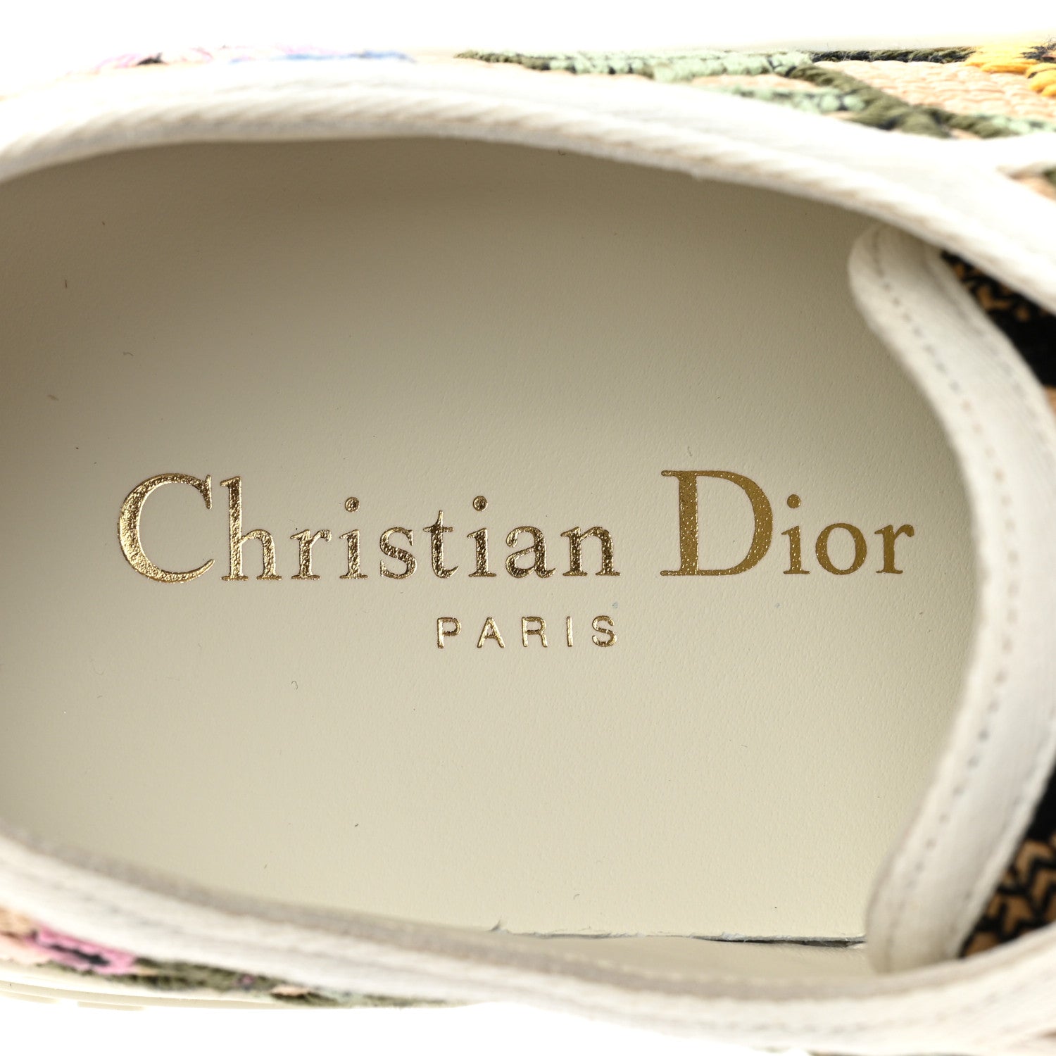Christian Dior Canvas Rosa Mutabilis Embroidered Womens Walk'N'Dior Low Top Sneakers 38 Multicolor 8 of 9