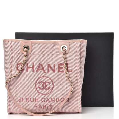 Chanel Mixed Fibers Calfskin Mini Deauville Tote Rose Pink 10 of 10