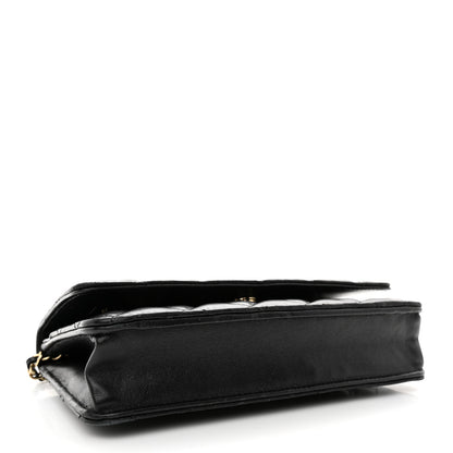 Chanel Lambskin Quilted Coco Bow Wallet On Chain WOC Black 4 of 11