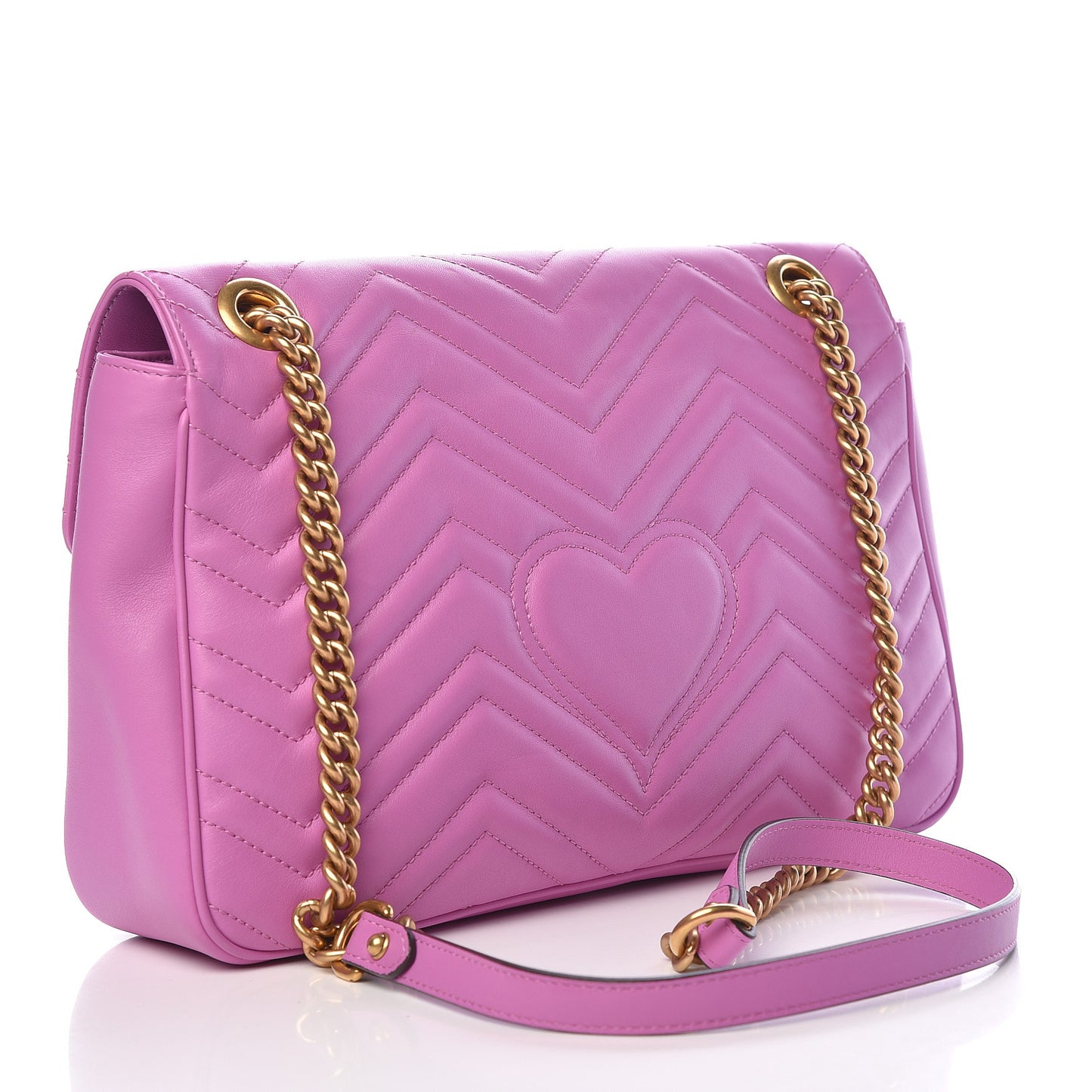 Calfskin Matelasse Medium GG Marmont Shoulder Bag Candy Mousse