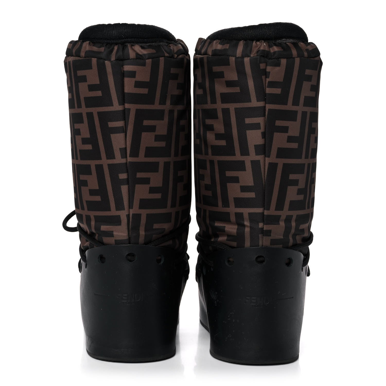 Fendi Nylon Rubber FF Moon Boots 39 Tobacco Black 9 of 13