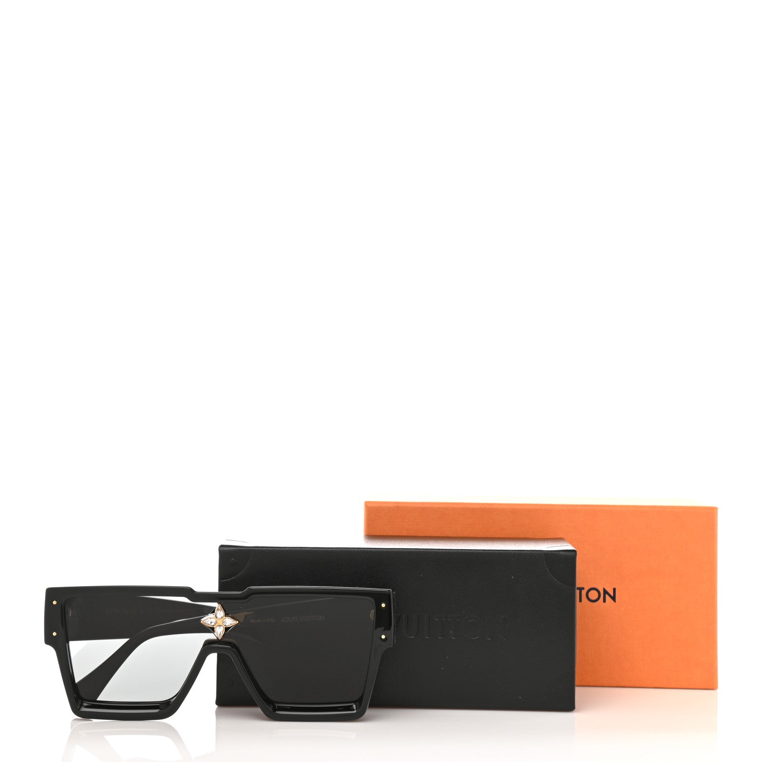 Louis Vuitton Acetate Swarovski Crystal Cyclone Sunglasses Z1578W Black 9 of 9