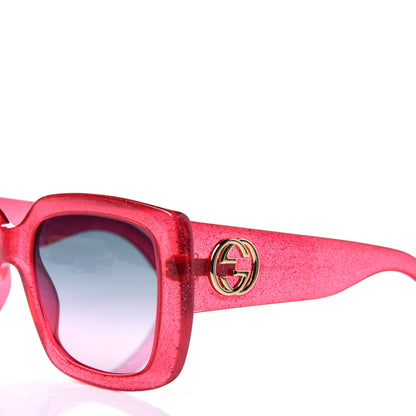 Gucci Acetate Square Frame Glitter GG0142S Sunglasses Pink 7 of 9