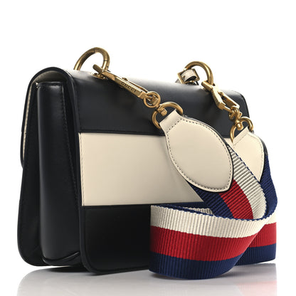 Gucci Calfskin Sylvie Web Queen Margaret Shoulder Bag Mystic White Black 3 of 12