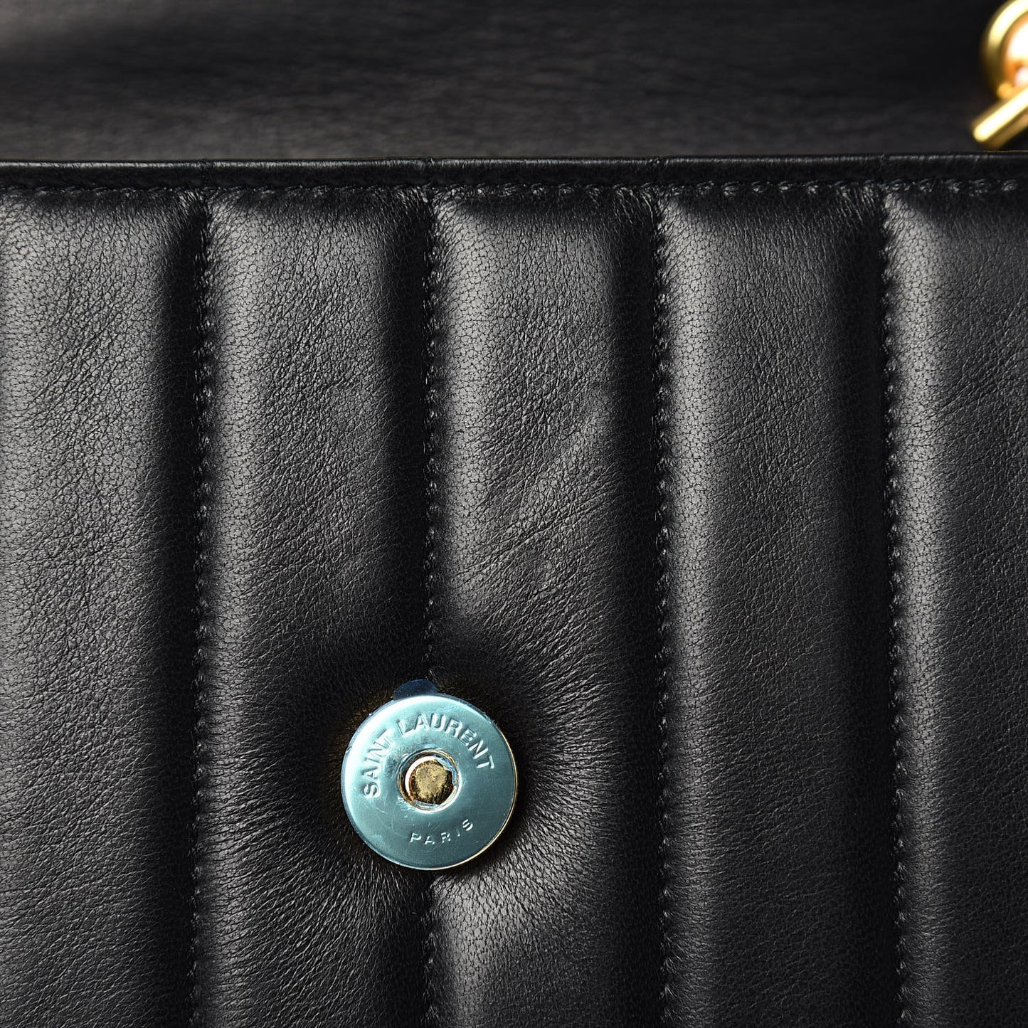 Lambskin Matelasse Monogram Vicky Chain Wallet Black