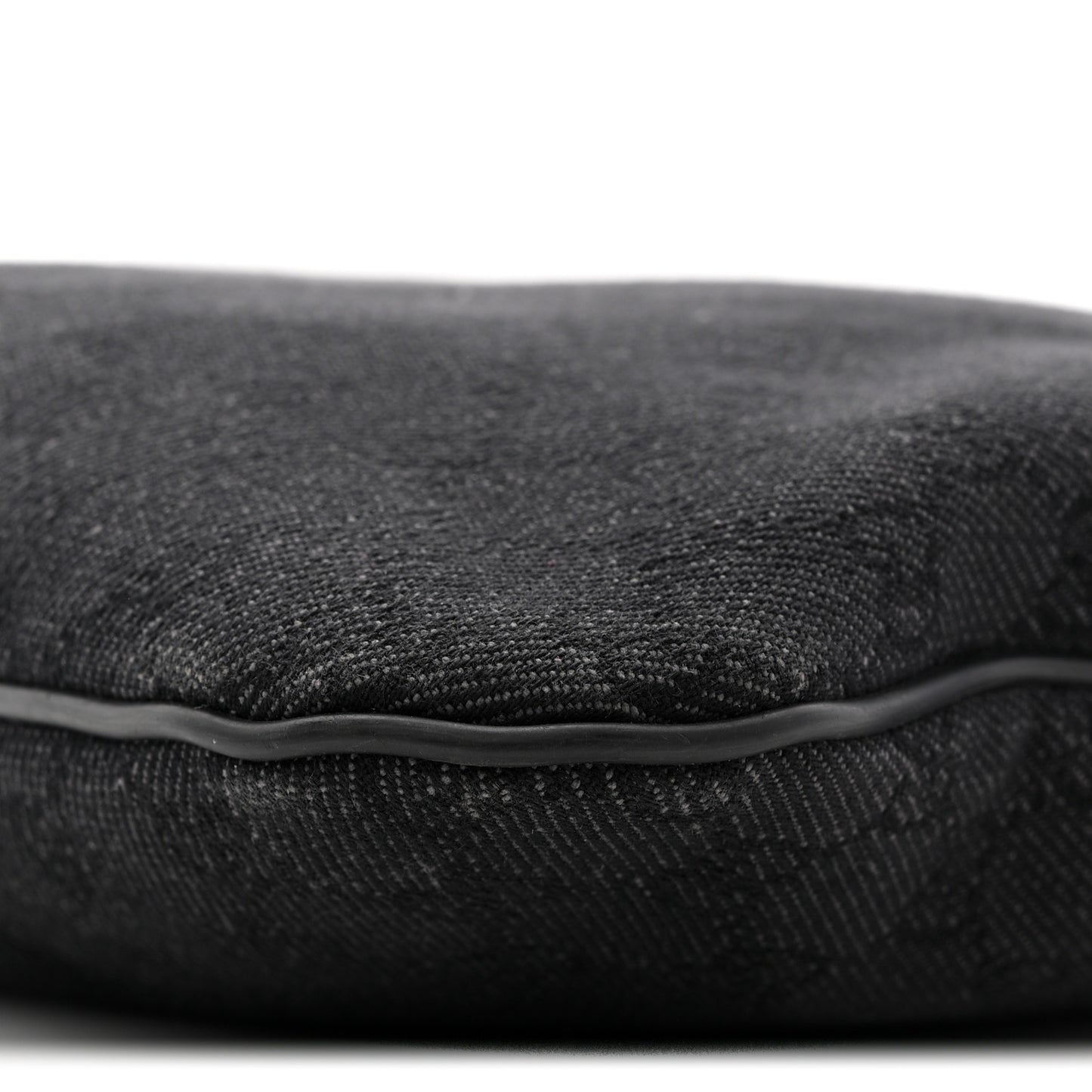 Denim Monogram Flat Messenger Bag  Black