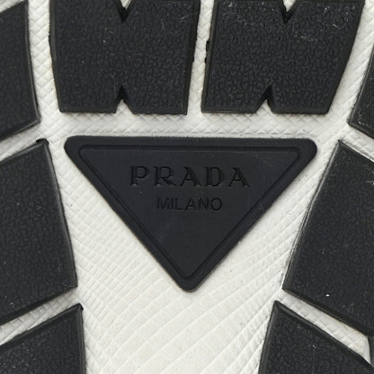 Prada Re-Nylon Gabardine Womens Rush Sneakers 37 Black White 6 of 9