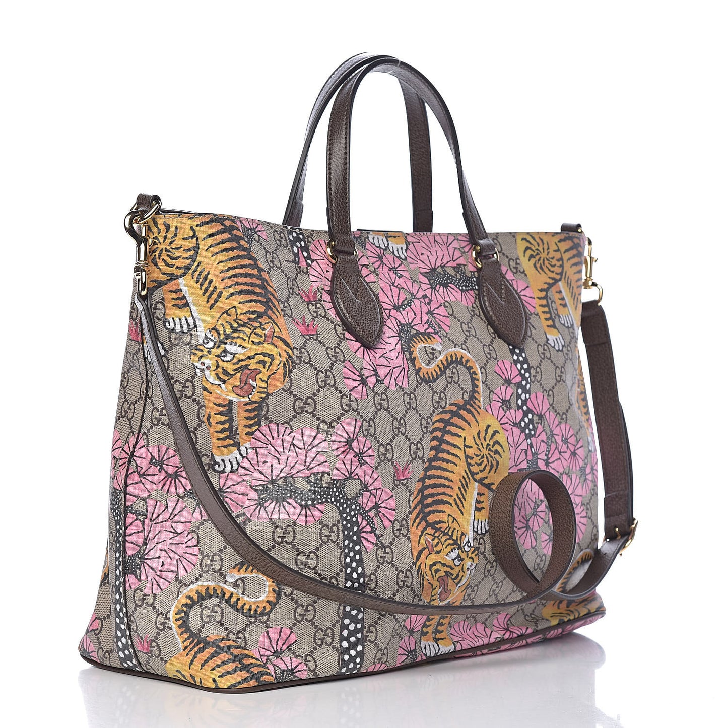 Soft GG Supreme Monogram Bengal Medium Crossbody Tote Beige Pink
