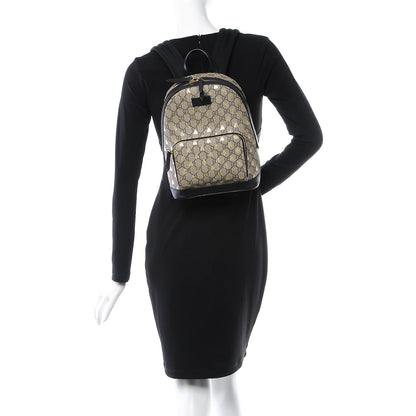 Gucci GG Supreme Monogram Bees Print Small Day Backpack Beige Oro Black 2 of 8