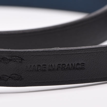 Hermes Chamonix Swift Paddock Double Tour Bracelet T4 Black Bleu De Prusse 4 of 8