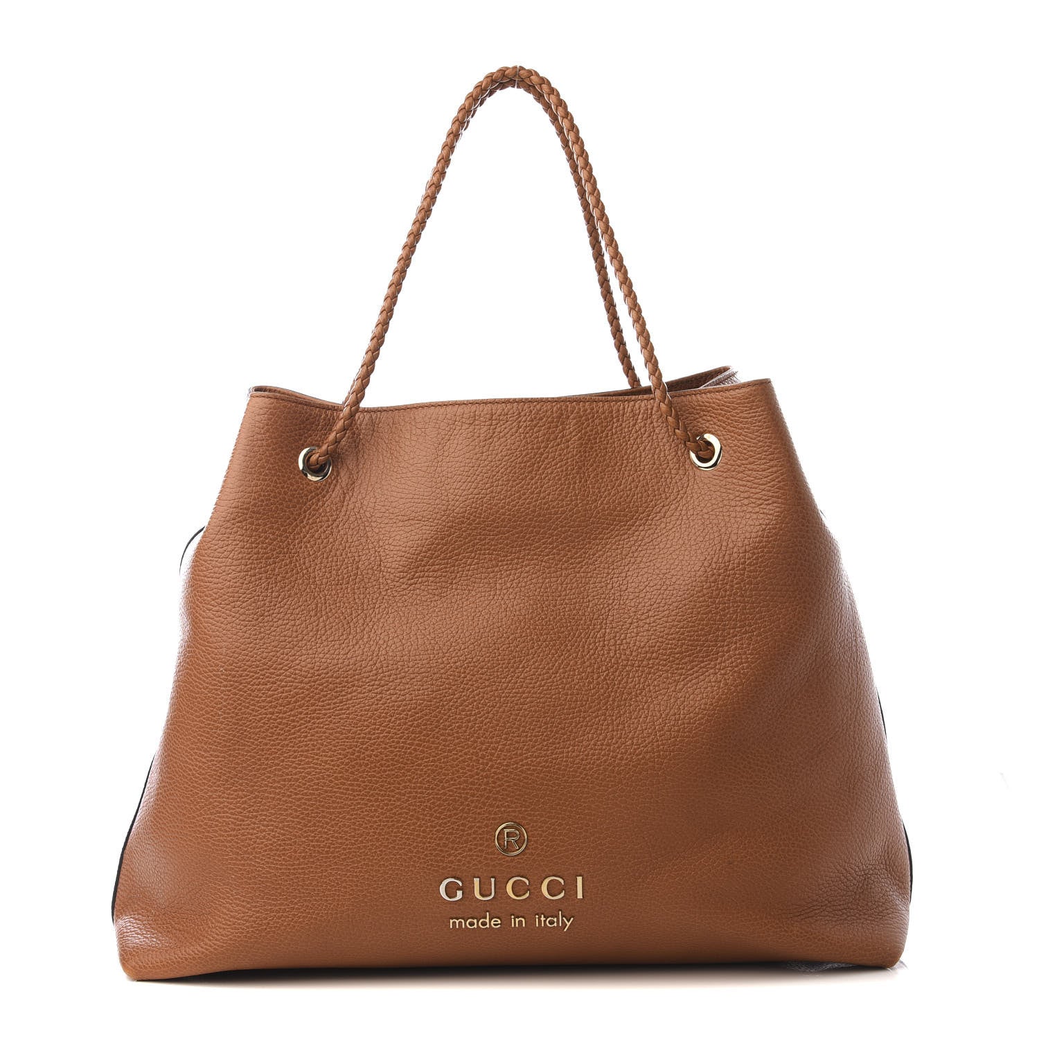 Gucci Calfskin Large Gifford Braided Handle Tote Saffron 1 of 9