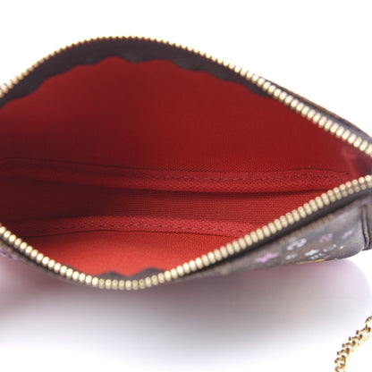 Louis Vuitton Damier Ebene 2019 Christmas Animation Mini Pochette Accessories Red 4 of 10