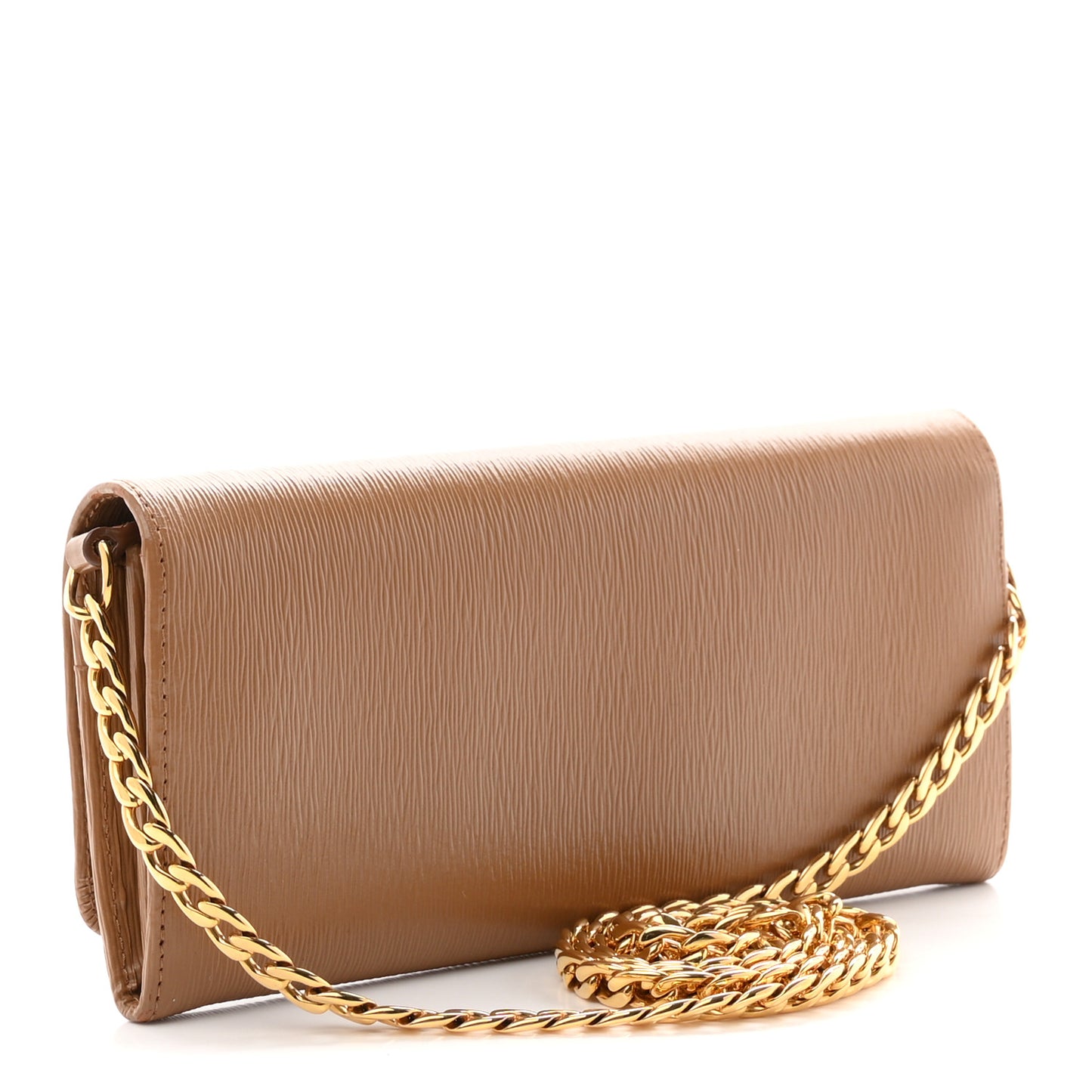 Vitello Move Metal Oro Chain Wallet Caramel
