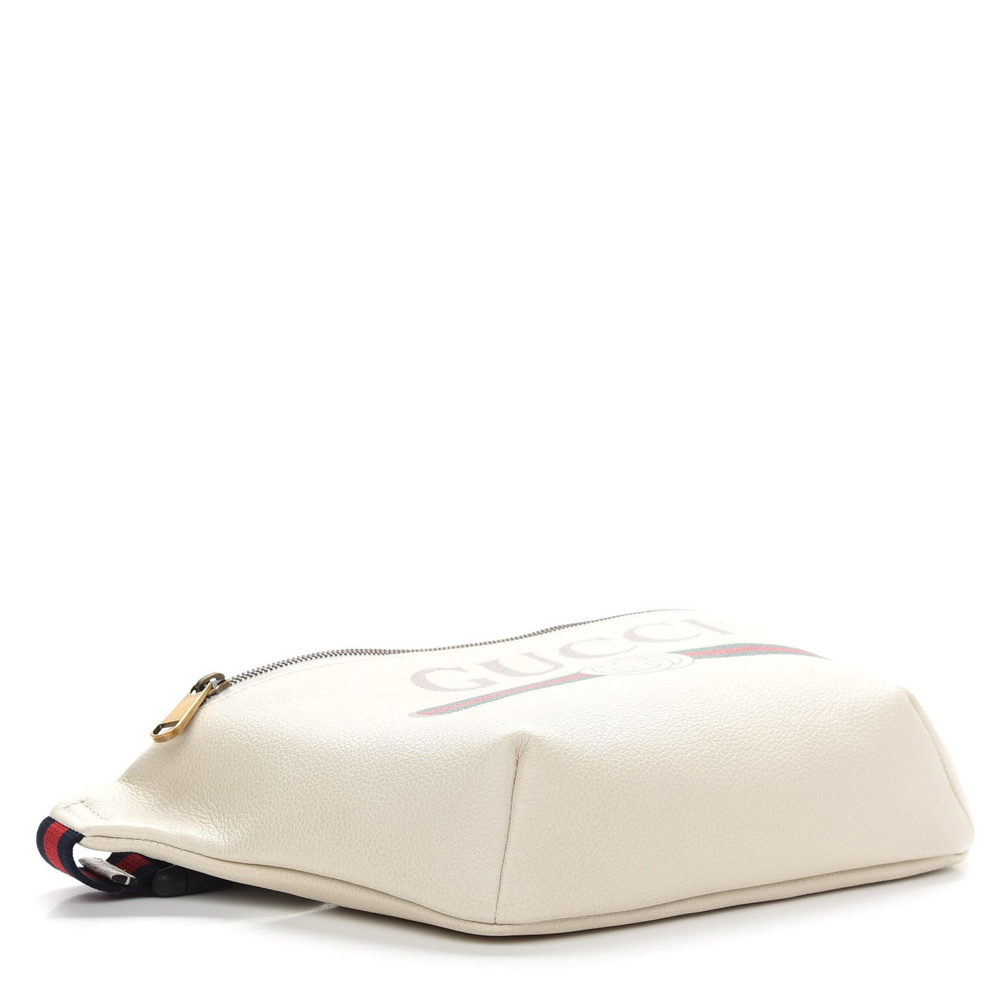 Grained Calfskin Logo Belt Bag White