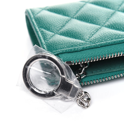 Chanel Caviar Quilted Zipped Key Holder Case Green 13 of 15