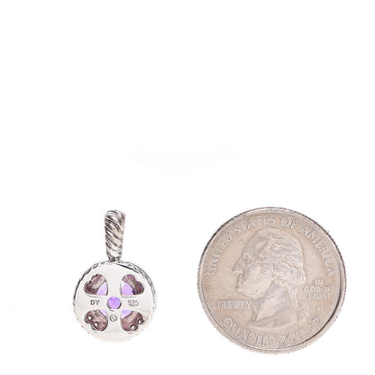 David Yurman Sterling Silver Diamond Amethyst 8mm Petite Cerise Pendant 2 of 3