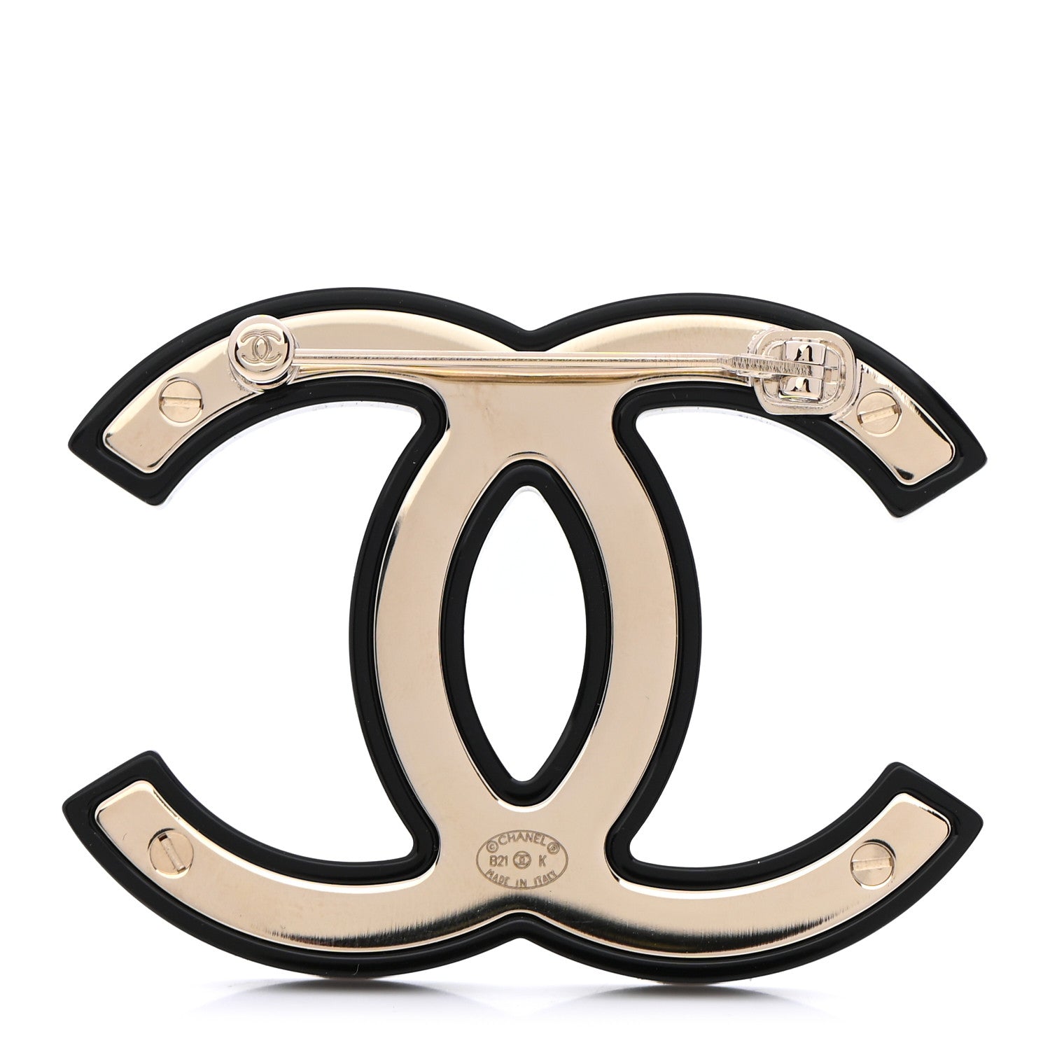 Chanel Resin Crystal CC Brooch Black 3 of 4