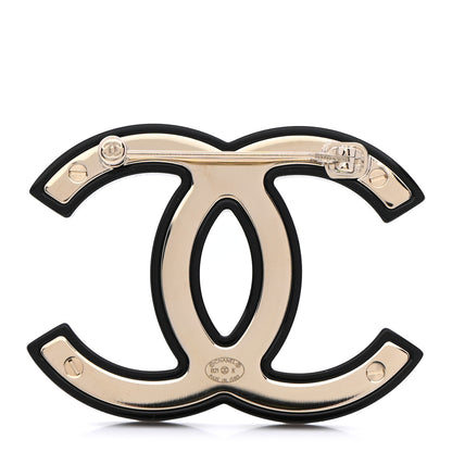 Chanel Resin Crystal CC Brooch Black 3 of 4