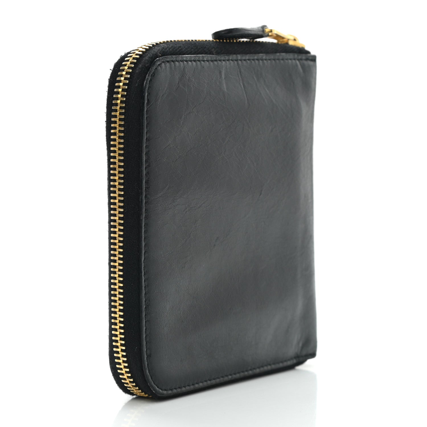 Balenciaga Agneau Giant 12 Gold Hardware Mini Zip Around Wallet Black 3 of 8