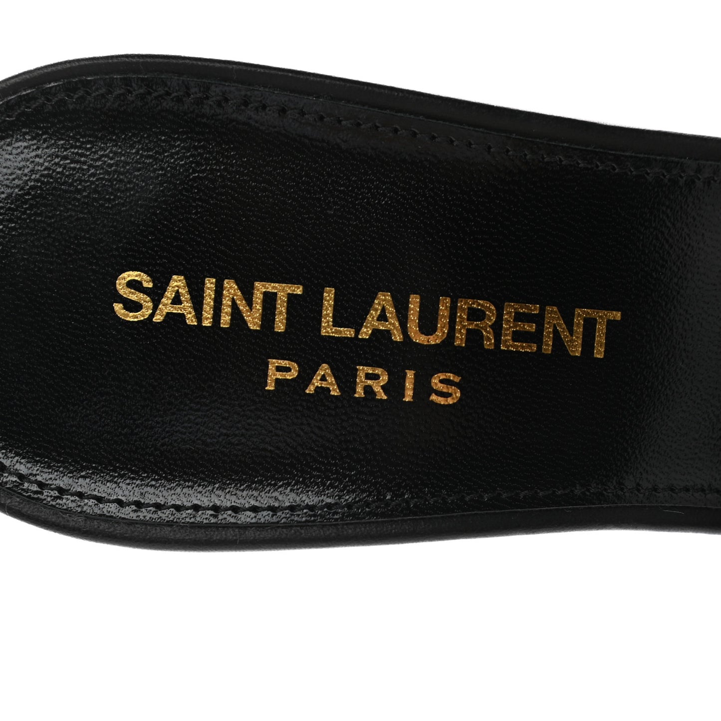 Calfskin Tribute 85 Slide Sandals 36 Black