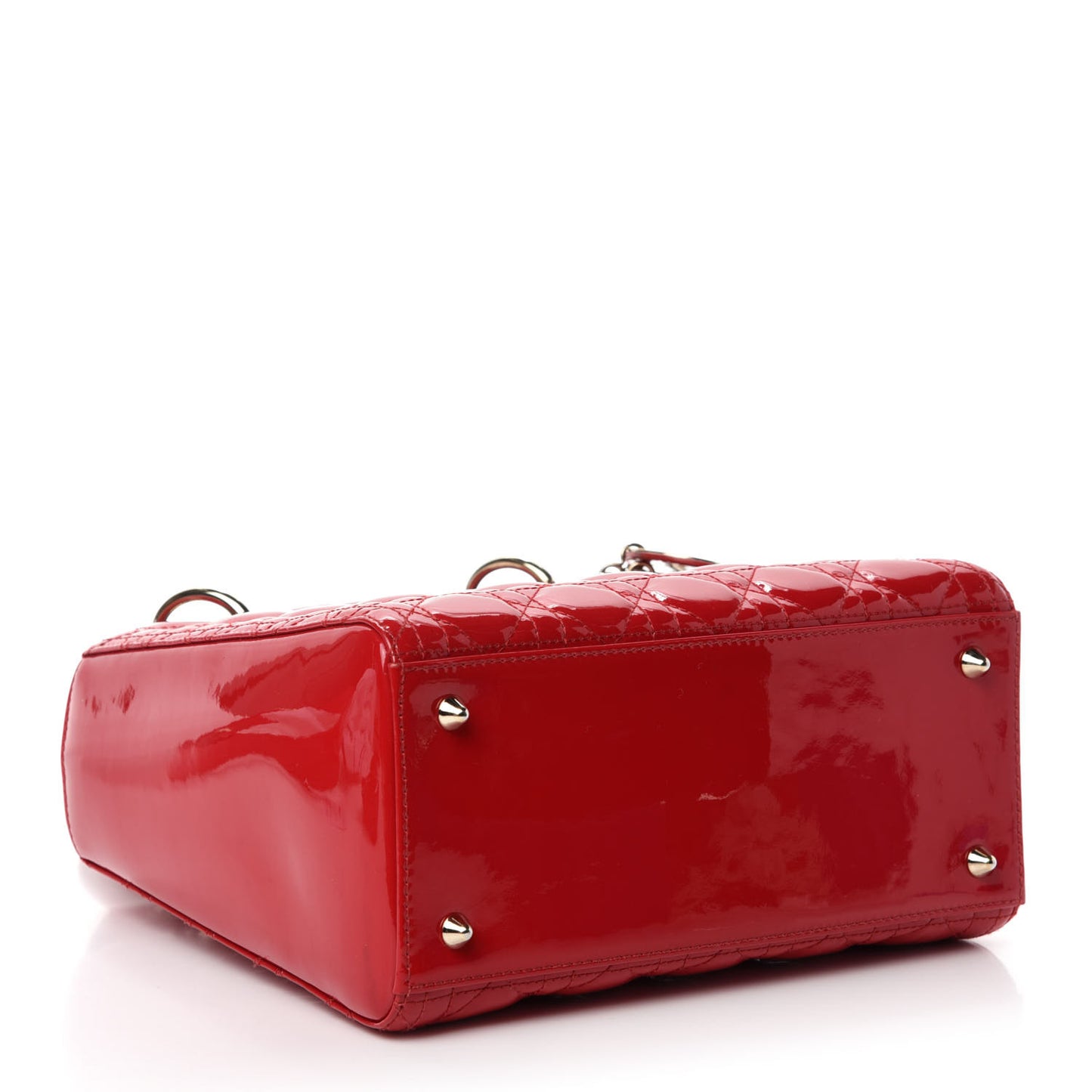 Patent Cannage Medium Lady Dior Red