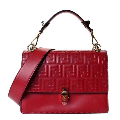 Fendi Vitello Liberty FF 1974 Embossed Kan I Shoulder Bag Fragola 1 of 11