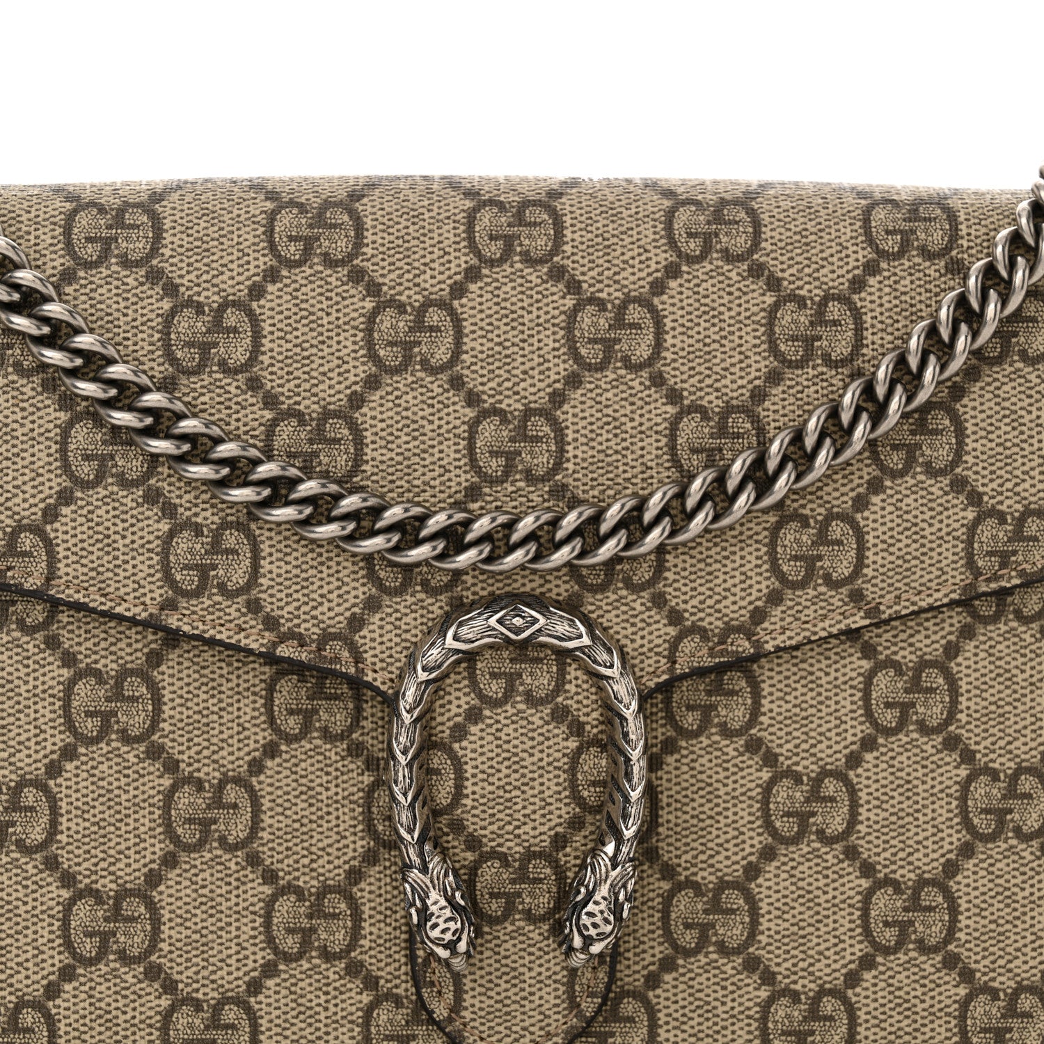 Gucci GG Supreme Monogram Mini Dionysus Chain Wallet Beige Taupe 8 of 13