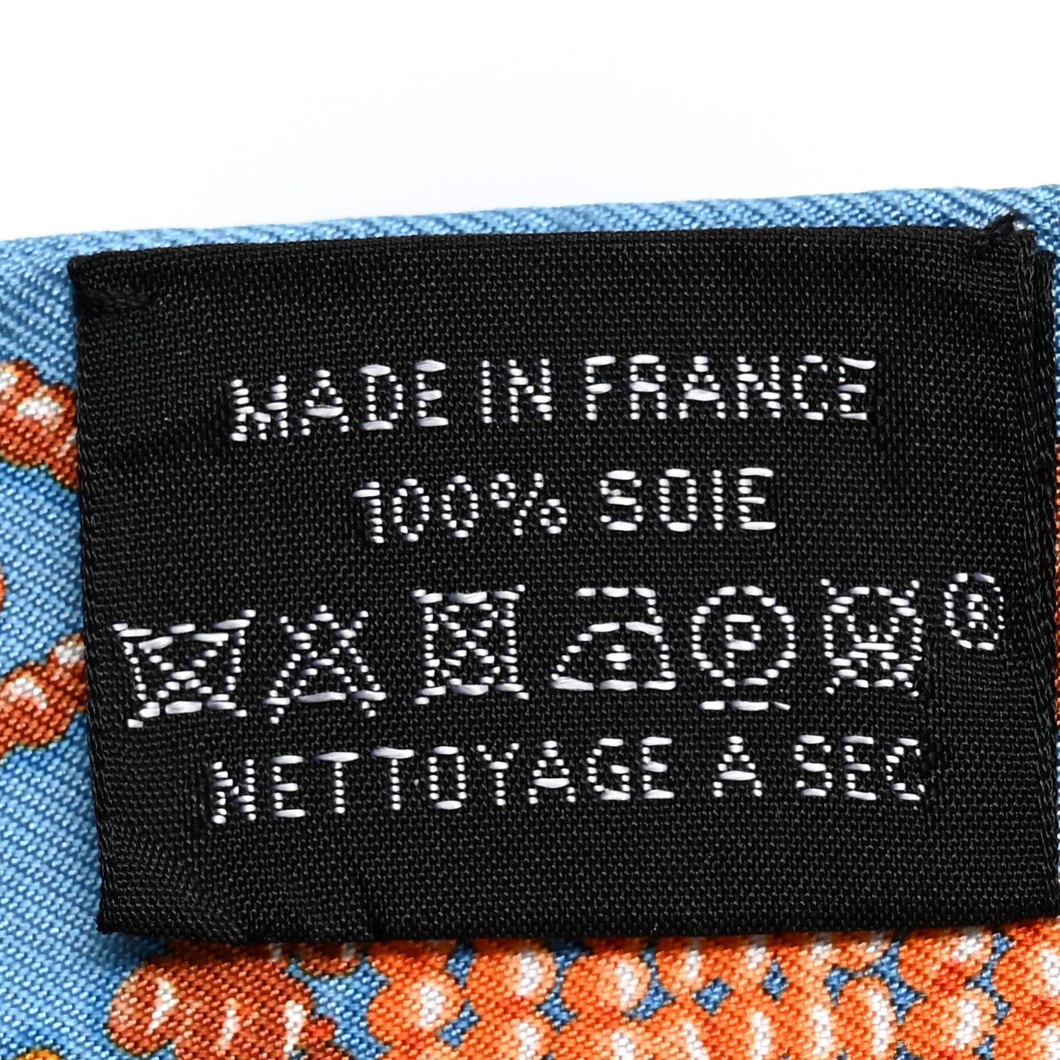 Hermes Silk Kelly En Perles Twilly Bleu Azur Orange 3 of 5