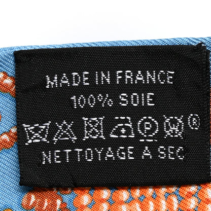 Hermes Silk Kelly En Perles Twilly Bleu Azur Orange 3 of 5