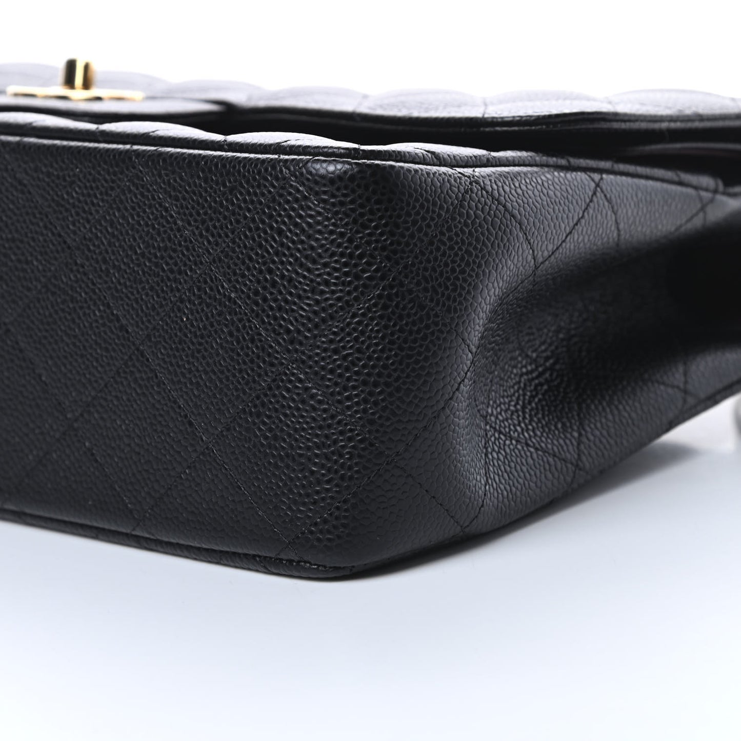 Caviar Quilted Jumbo Double Flap Black