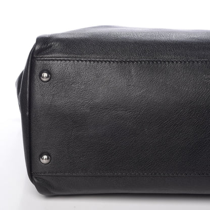 Fendi Goatskin Large Peekaboo Iconic Satchel Black Lampone 22 of 25