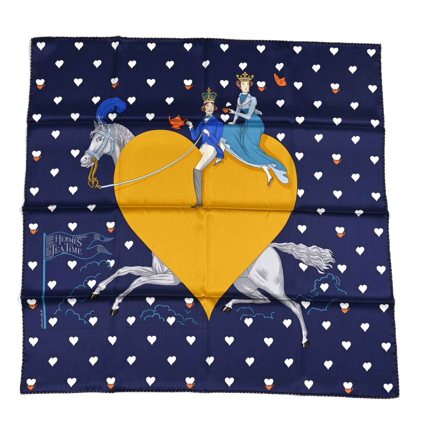 Silk Tea Time Scarf 70 Marine