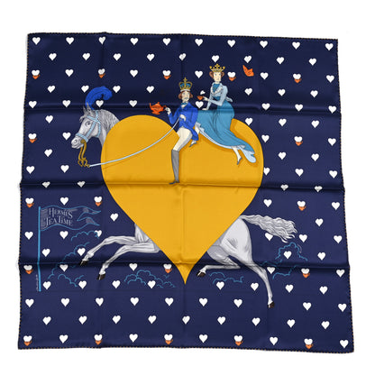 Hermes Silk Tea Time Scarf 70 Marine 1 of 6