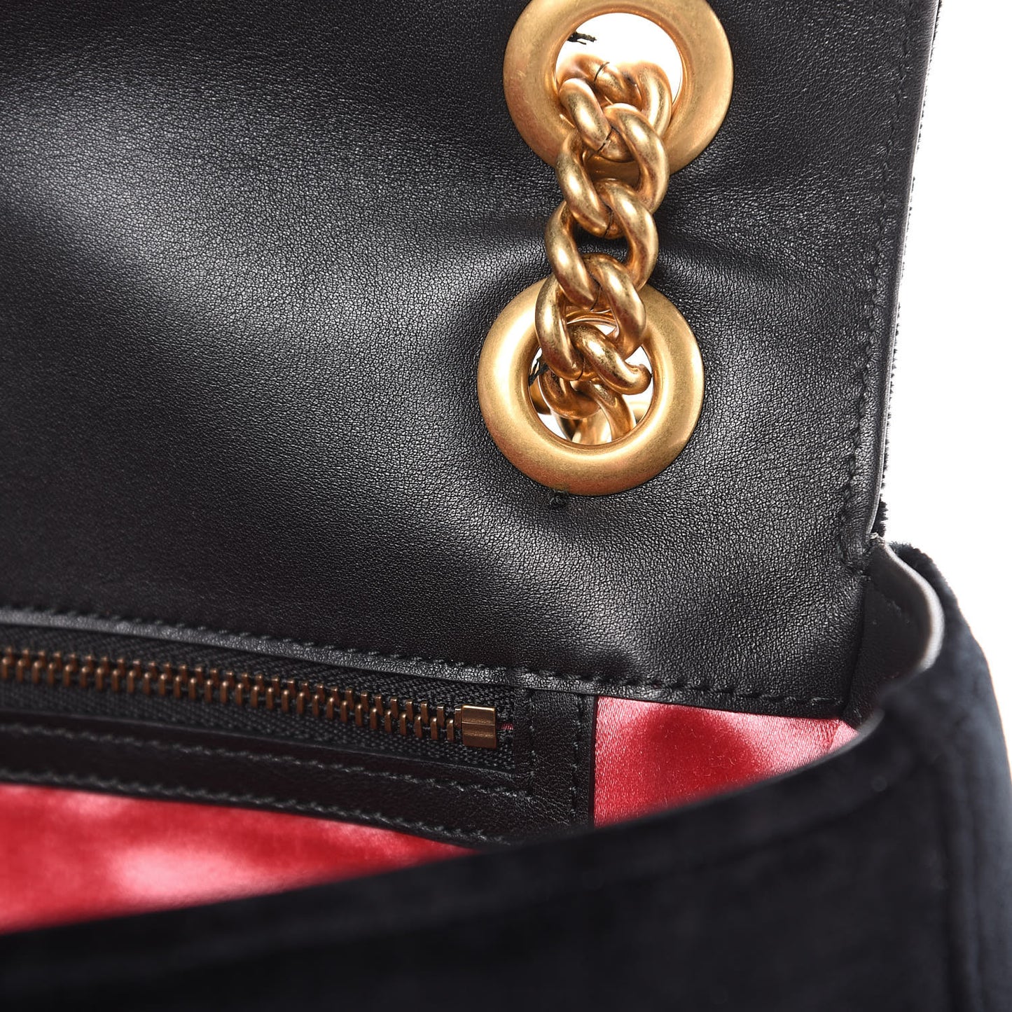 Velvet Matelasse Loved Embroidered Medium GG Marmont Shoulder Bag Black