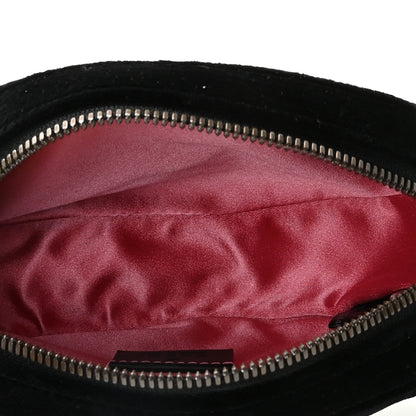 Gucci Velvet Matelasse GG Marmont Belt Bag 85 34 Black 6 of 9