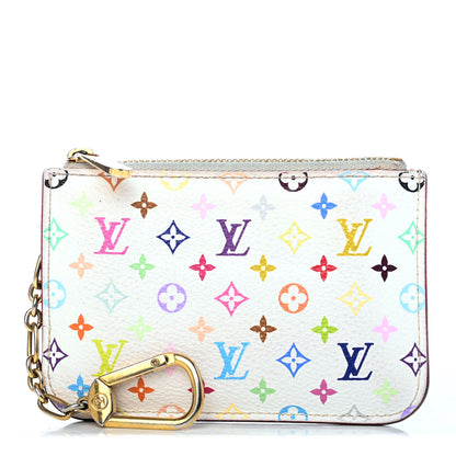 Louis Vuitton Monogram Multicolor Key Pouch White Litchi 1 of 4