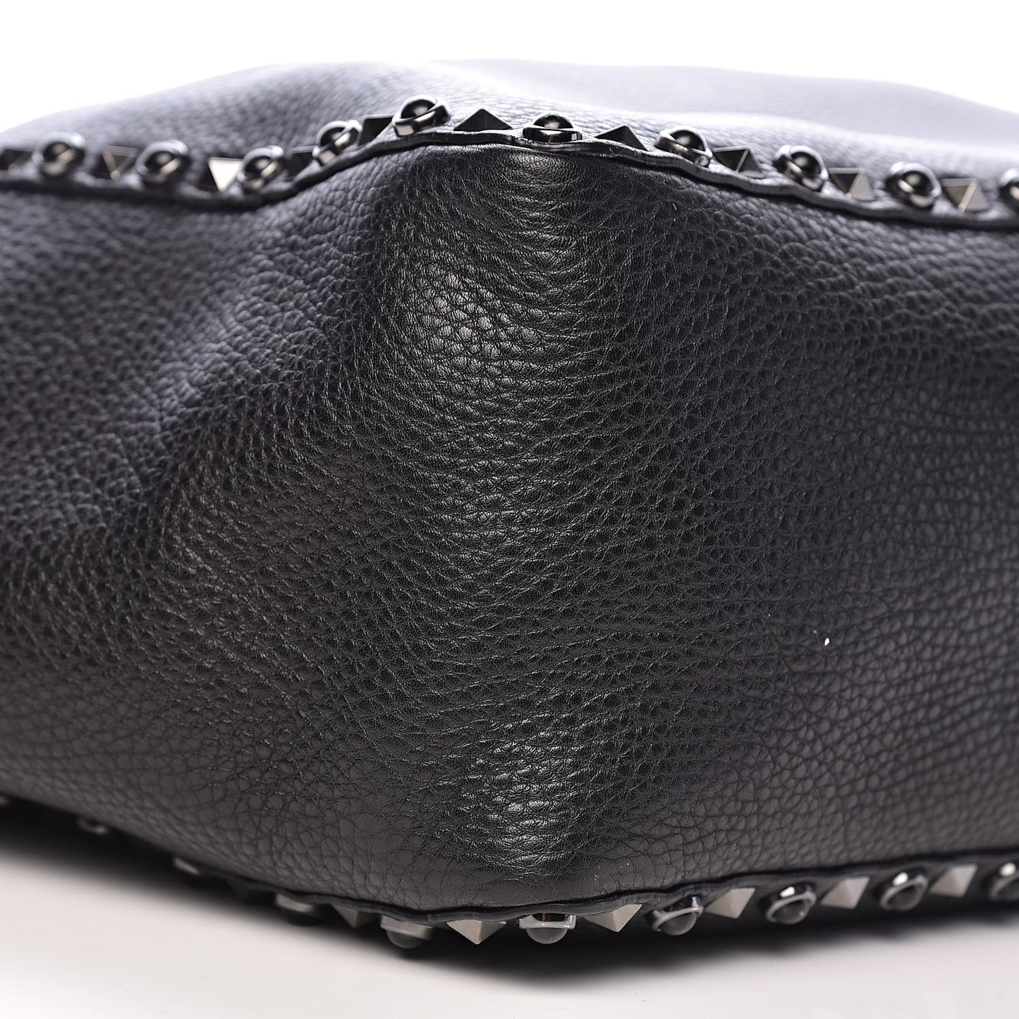Stampa Alce Calfskin Medium Guitar Strap Rockstud Rolling Reversible Tote Black