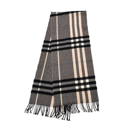 Burberry Cashmere Giant Check Fringe Scarf Brown Multicolor 2 of 4