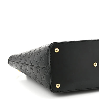 Gucci Guccissima Small Zippered Bucket Tote Black 9 of 11