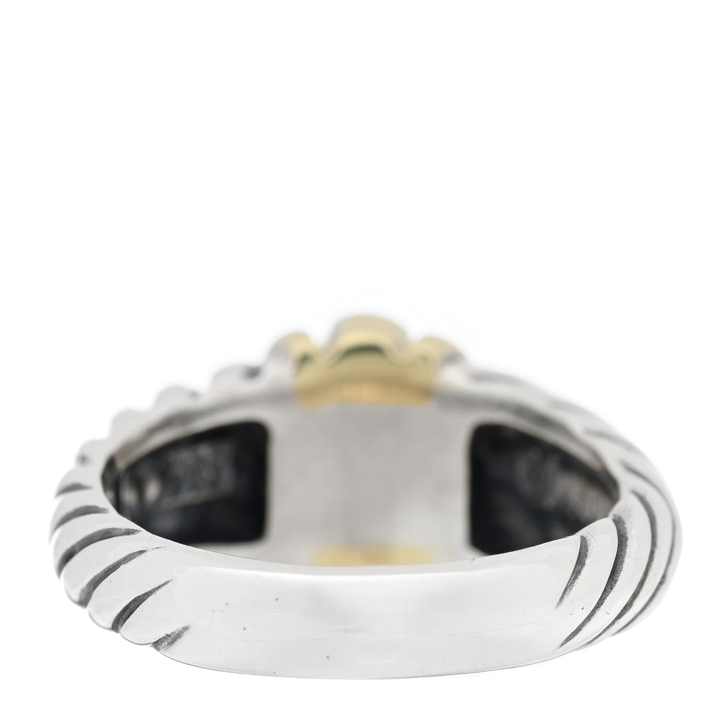 Sterling Silver 14K Yellow Gold Thoroughbred Cable Ring 52 6