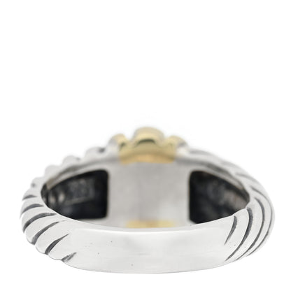 David Yurman Sterling Silver 14K Yellow Gold Thoroughbred Cable Ring 52 6 3 of 4