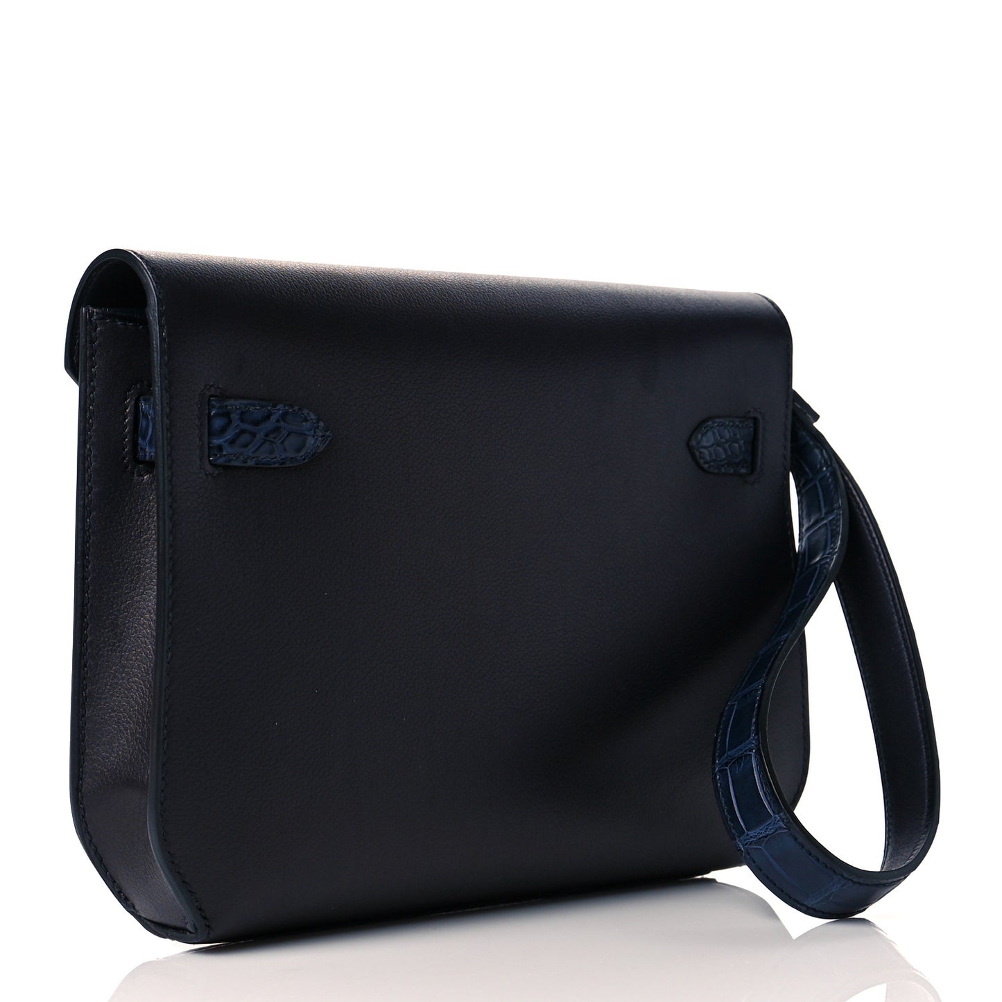 Evergrain Matte Alligator Kelly Depeches 25 Pouch Black Bleu Nuit