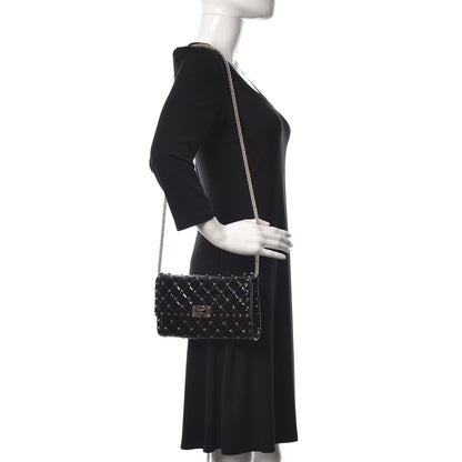 Valentino Garavani Patent Rockstud Spike Wallet on Chain Black 2 of 9